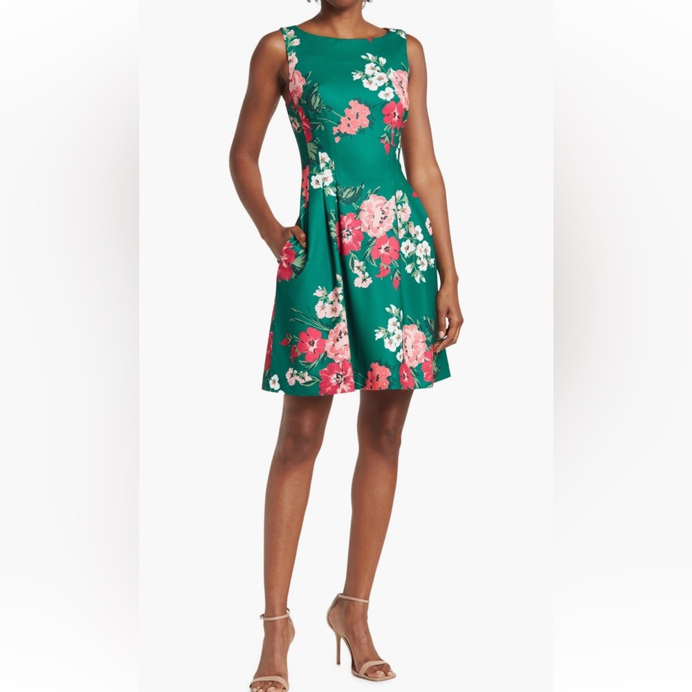 Vince Camuto Fit & Flare Floral Scuba Dress